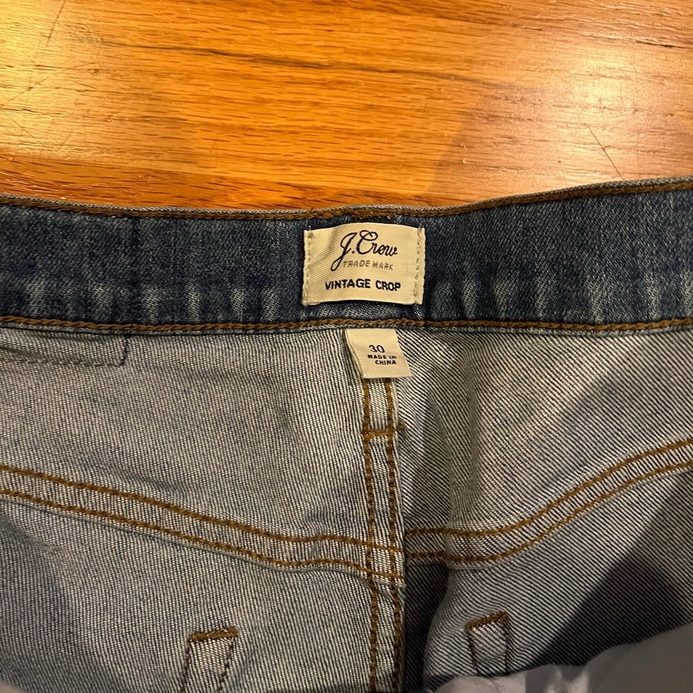 J. Crew Vintage Crop Patchwork Patch Straight Jea… - image 4